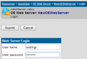 OpenEdge Management - Web Server Login Credential