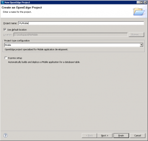 PDSOE create new OpenEdge project