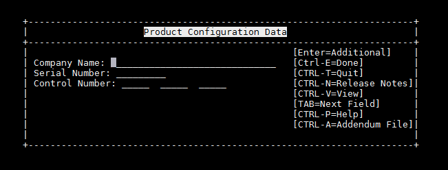 OpenEdge Product Configuration Data 